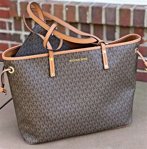 michael kors large brown tote bag|michael kors large shopper tote.